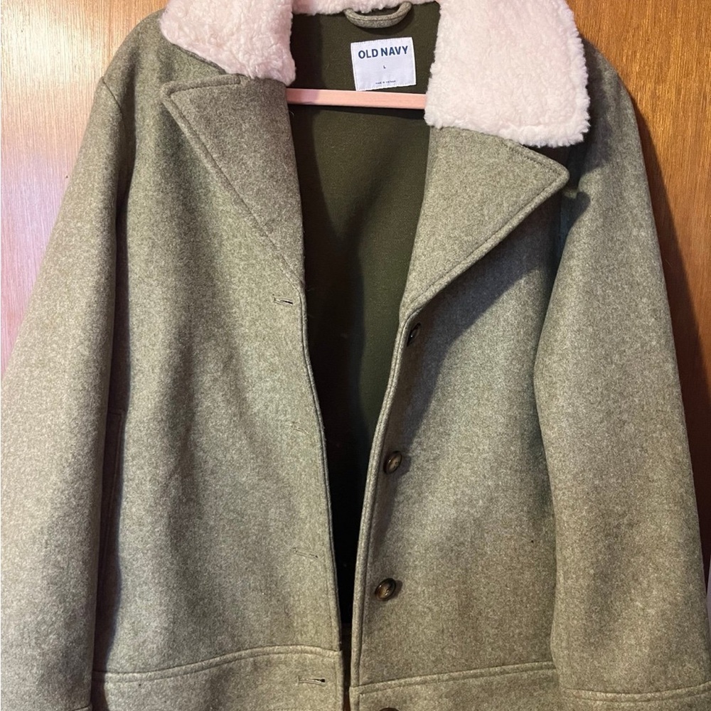 Old Navy Large Wool Coat Green NWT